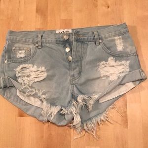 Distressed lift denim shorts - worn once